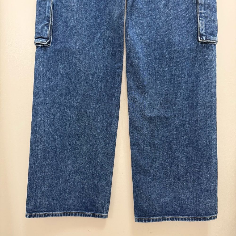 NWT Self Portrait Cargo Jean Wide Leg Denim Size 4 - Picture 8 of 12
